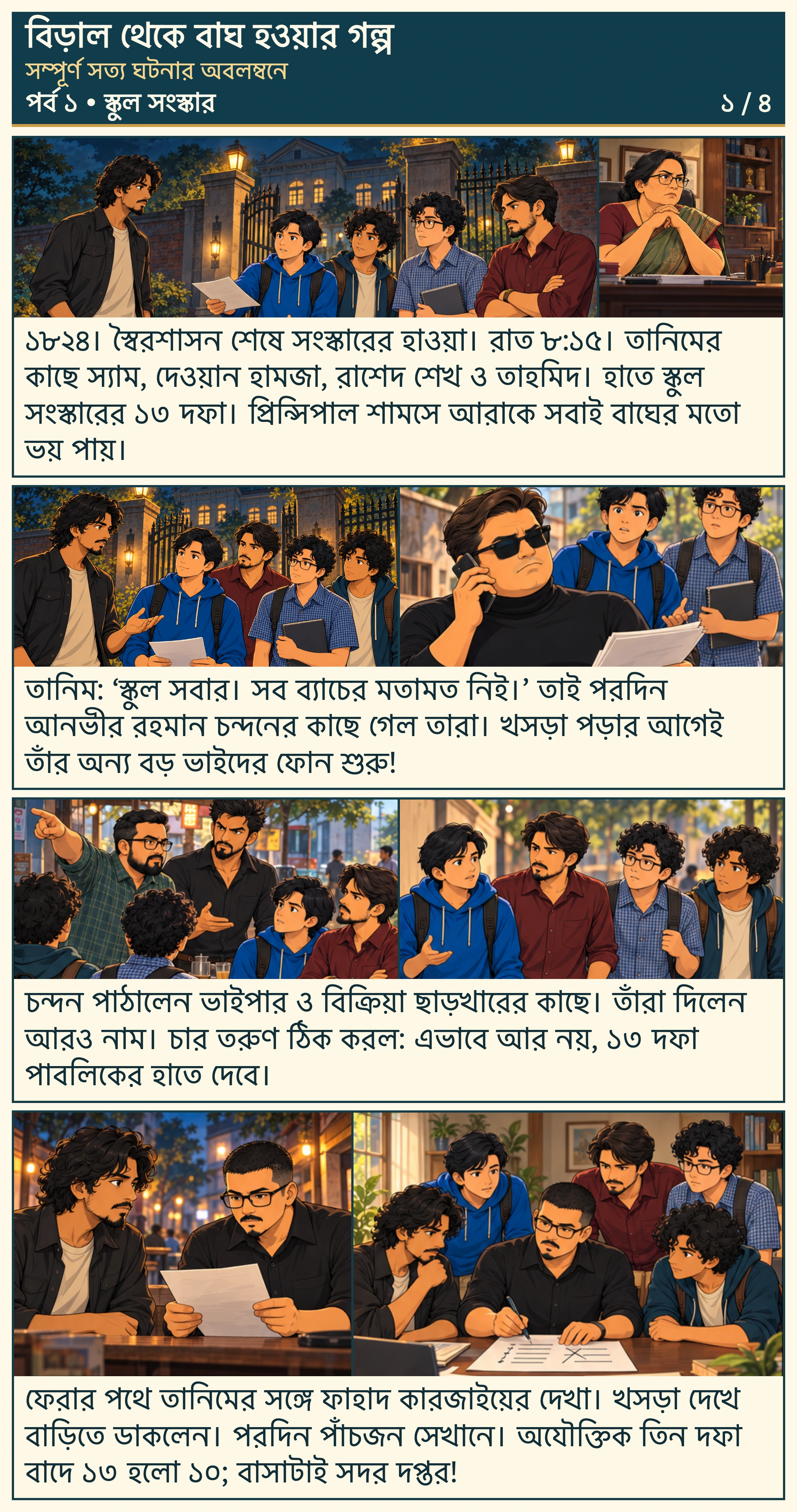 স্কুল সংস্কার — গল্পের নমুনা