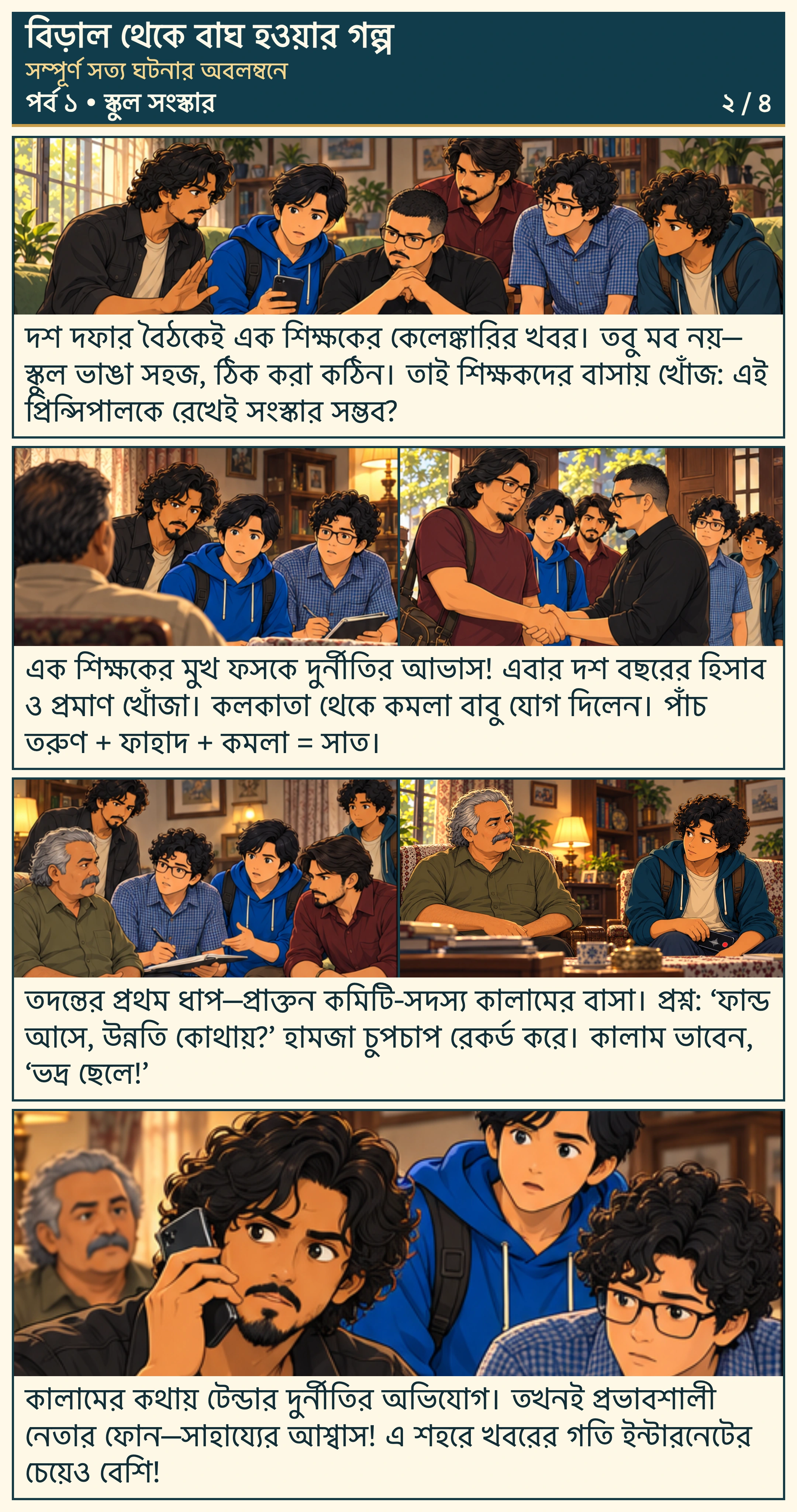 স্কুল সংস্কার — চিত্রগল্পের নমুনা